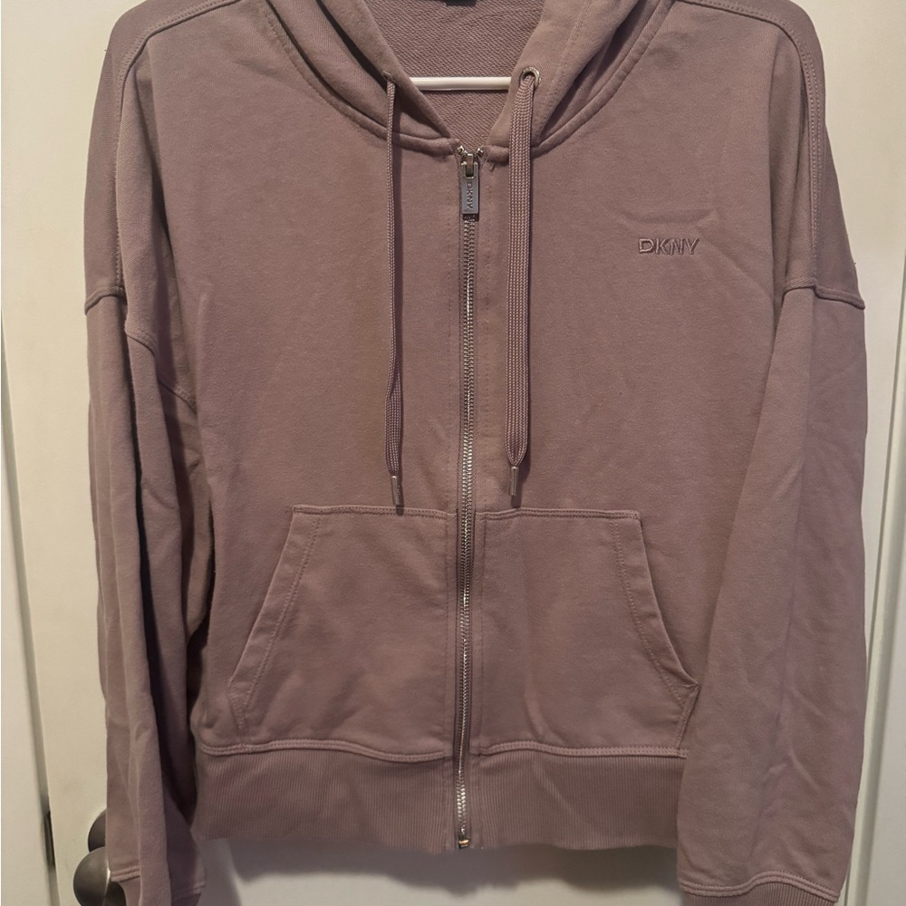 DKNY Women's Dusty Purple Hoodie Jacket and Short Set